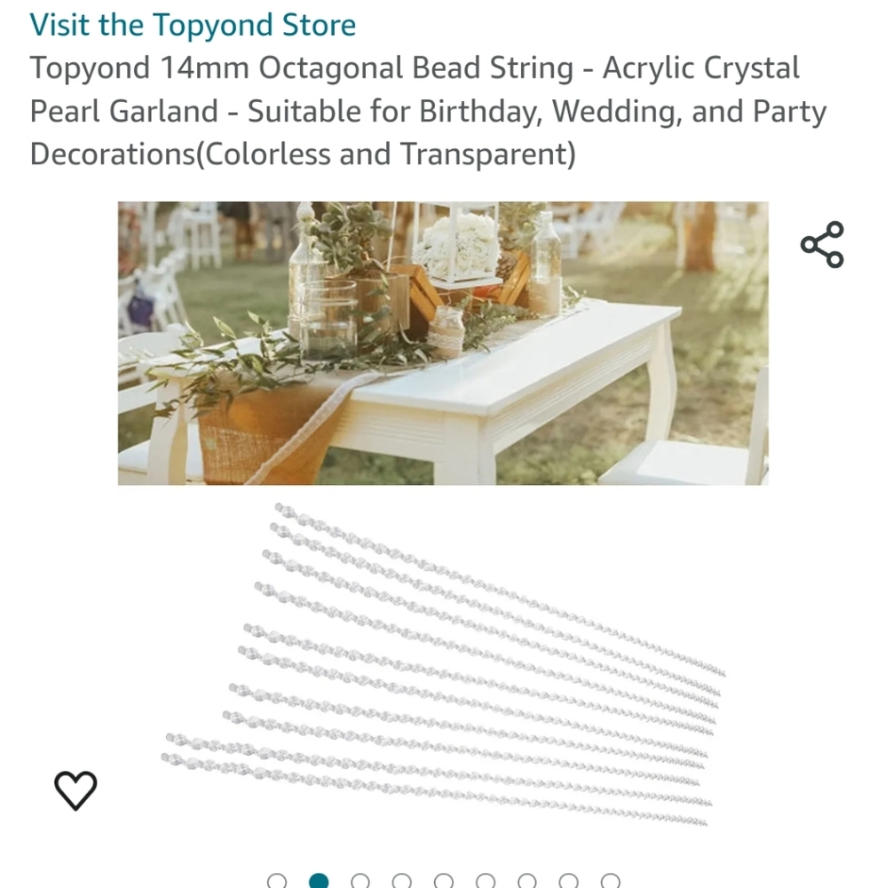 Acrylic Crystal Gartland  perfect for weddings showers birthday parties